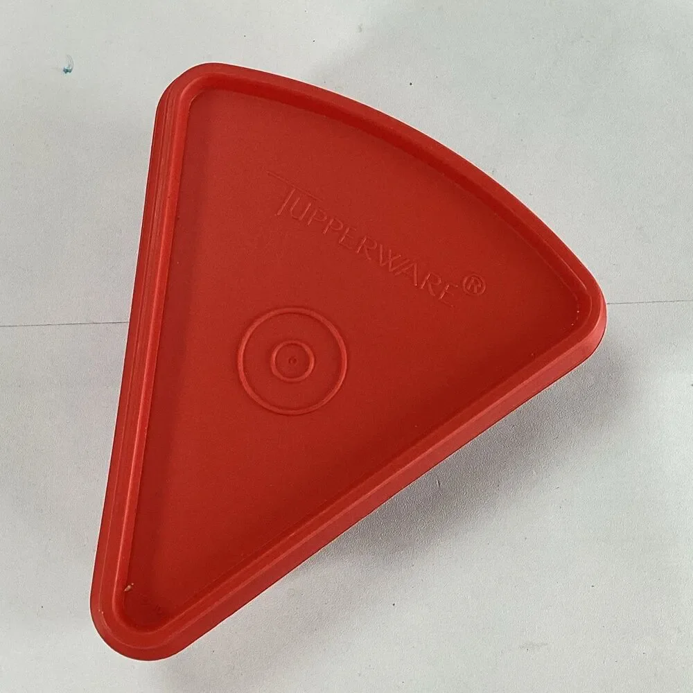 Tupperware Pizza Pie Keeper Clear Red Lid Excellent 269-20